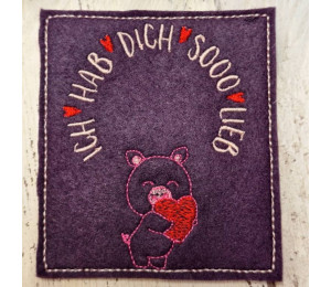 Stickdatei - ITH Kerzenteppich Tasche Schwein